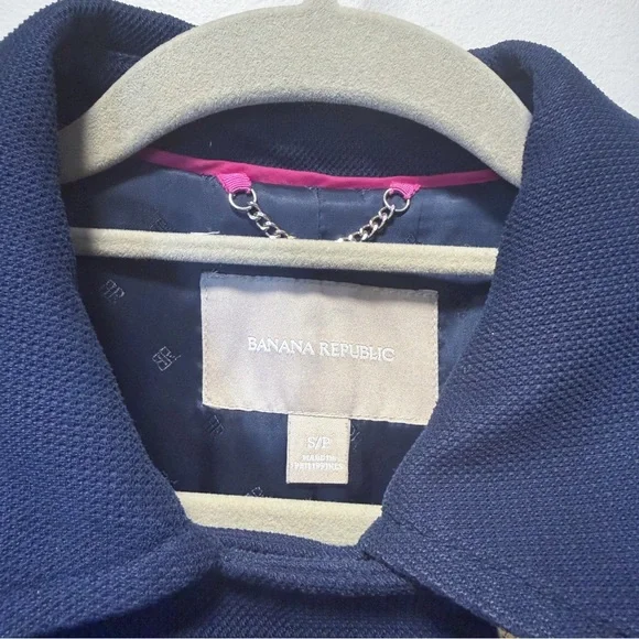 Banana Republic Double Breasted Military Blazer Navy/Black Small - Picture 11 of 12